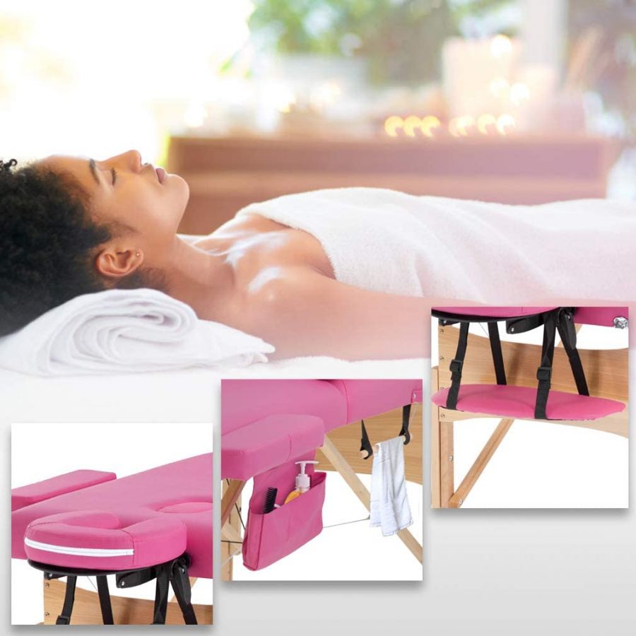 Beauty Salon Adjustable Double Fold Portable Massage Table